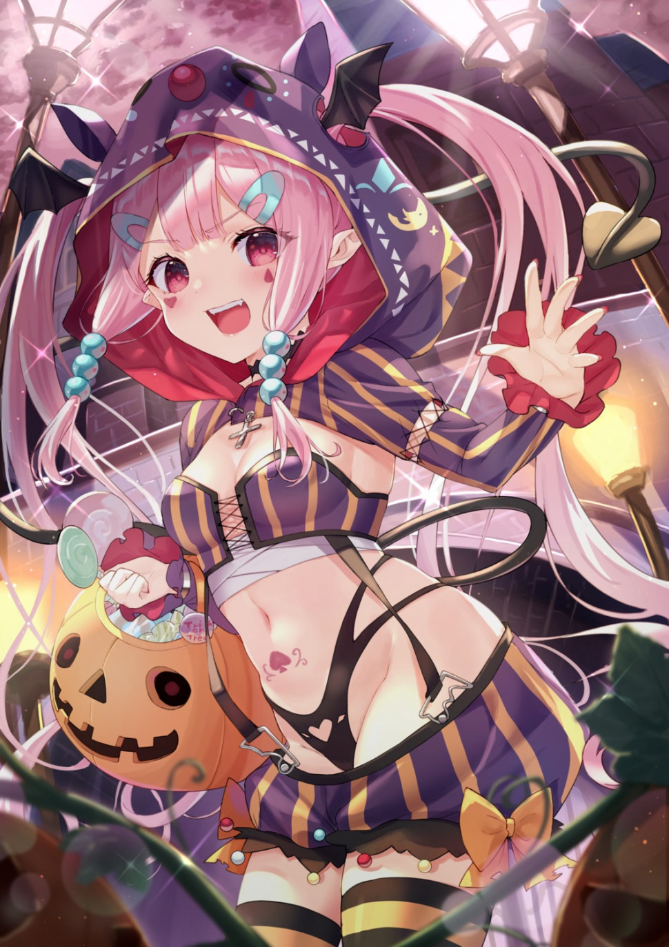 yande.re 700623 sample bandages cleavage halloween no_bra pantsu pointy_ears tagme tail tattoo thighhighs tsukiman.jpg