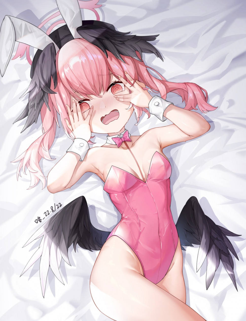 yande.re 1012768 sample angel animal_ears azema blue_archive bunny_ears bunny_girl no_bra shimoe_koharu wings.jpg