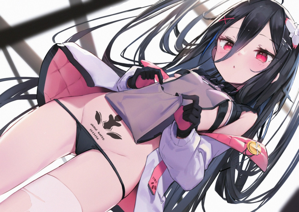 yande.re 1020905 sample bra loli pantsu skirt_lift tattoo thighhighs torn_clothes toutou.jpg