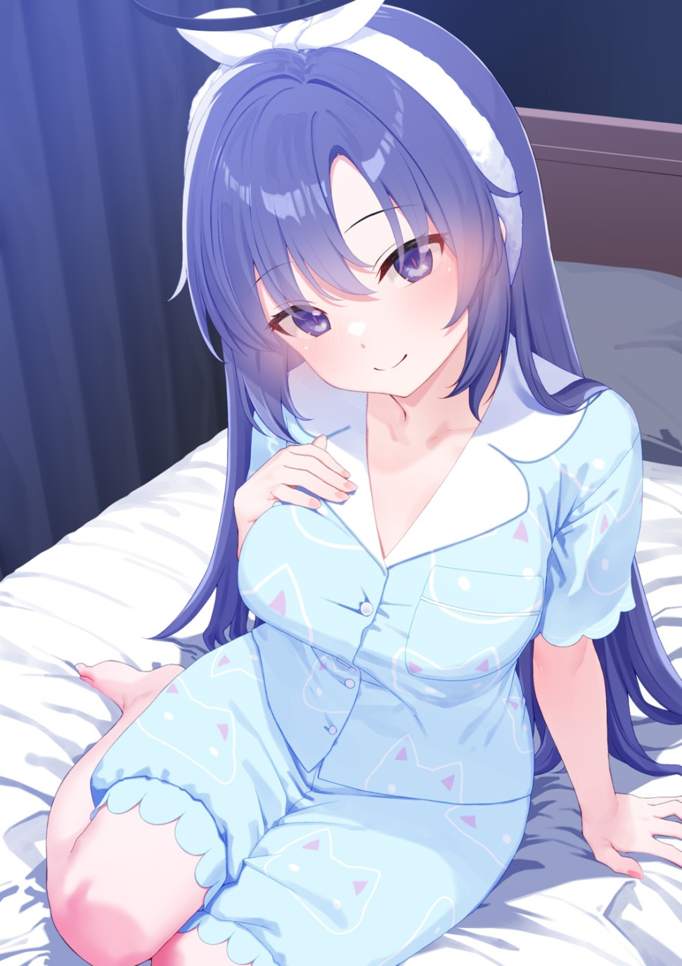 yande.re 1223122 sample blue_archive halo hayase_yuuka pajama prophecy_(rakuichimonji).jpg