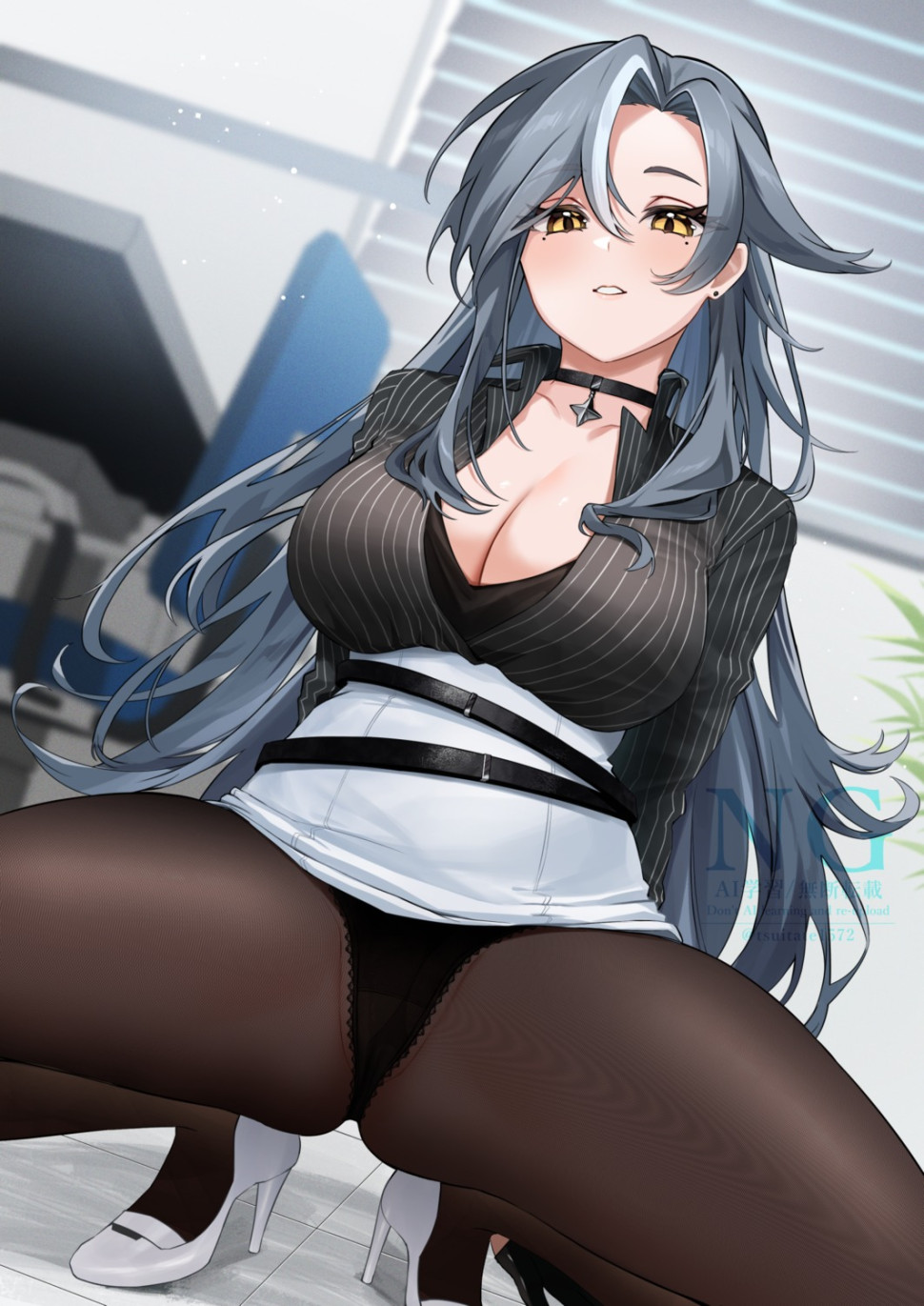 yande.re 1221476 sample azur_lane chkalov_(azur_lane) cleavage heels pantsu pantyhose skirt_lift thong yamaha_tsui.jpg