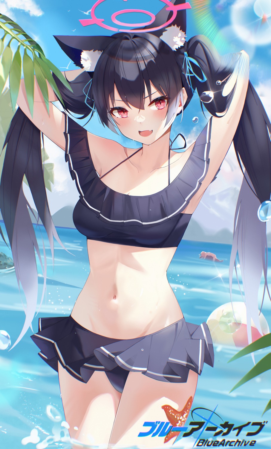 yande.re 1013176 sample 0.0_(pixiv87560444) animal_ears bikini blue_archive swimsuits wet.jpg