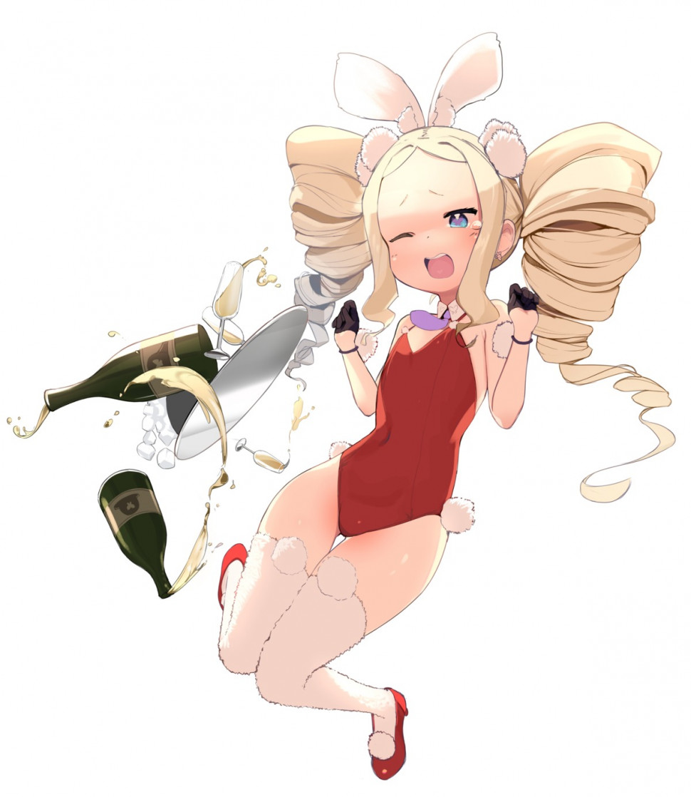 yande.re 1013915 sample animal_ears beatrice_(re_zero) bunny_ears bunny_girl chocpocalypse heels loli no_bra re_zero_kara_hajimeru_isekai_seikatsu thighhighs waitress.jpg