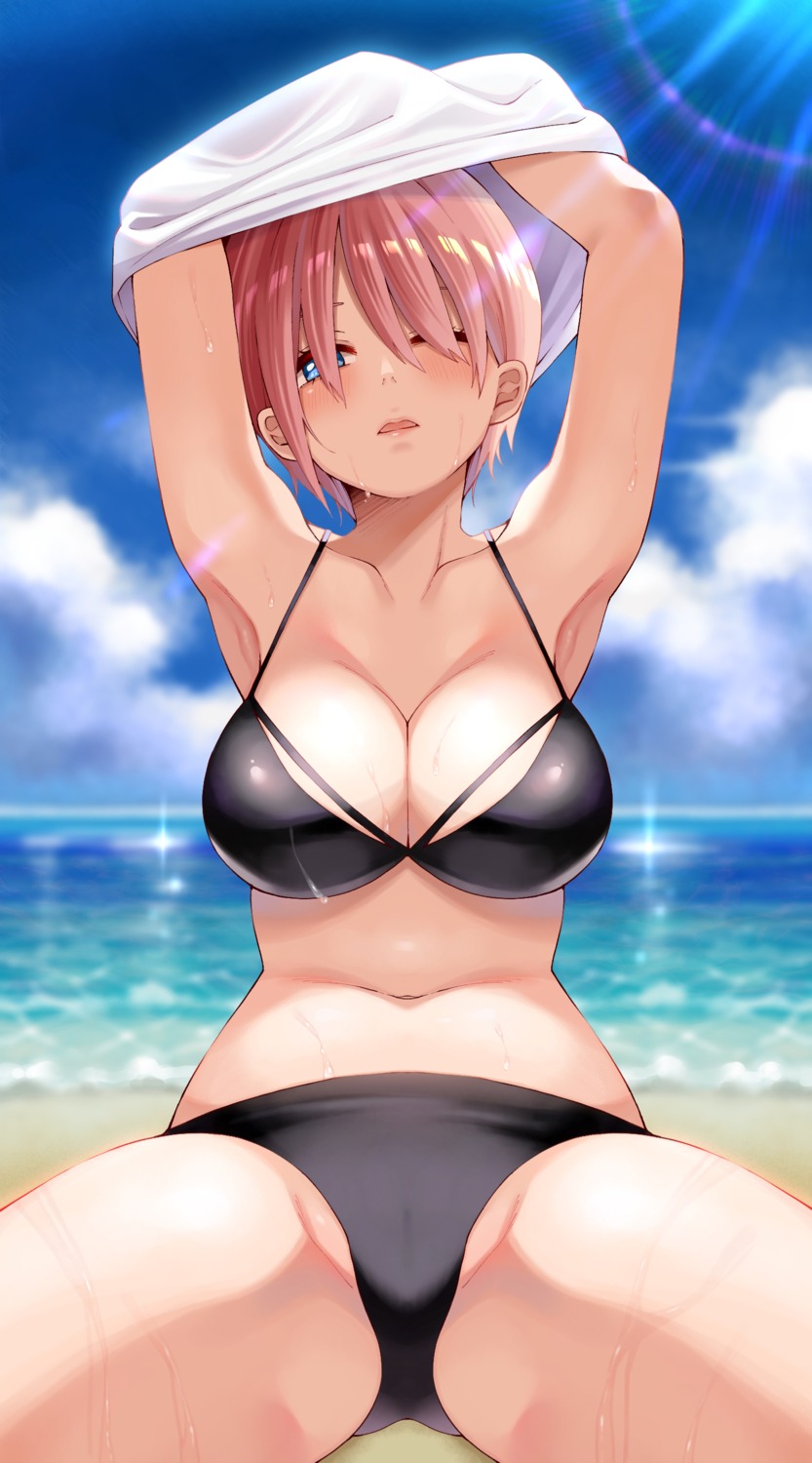 yande.re 797925 sample 5-toubun_no_hanayome bikini nakano_ichika shirt_lift swimsuits tairakazuyoshi wet.jpg