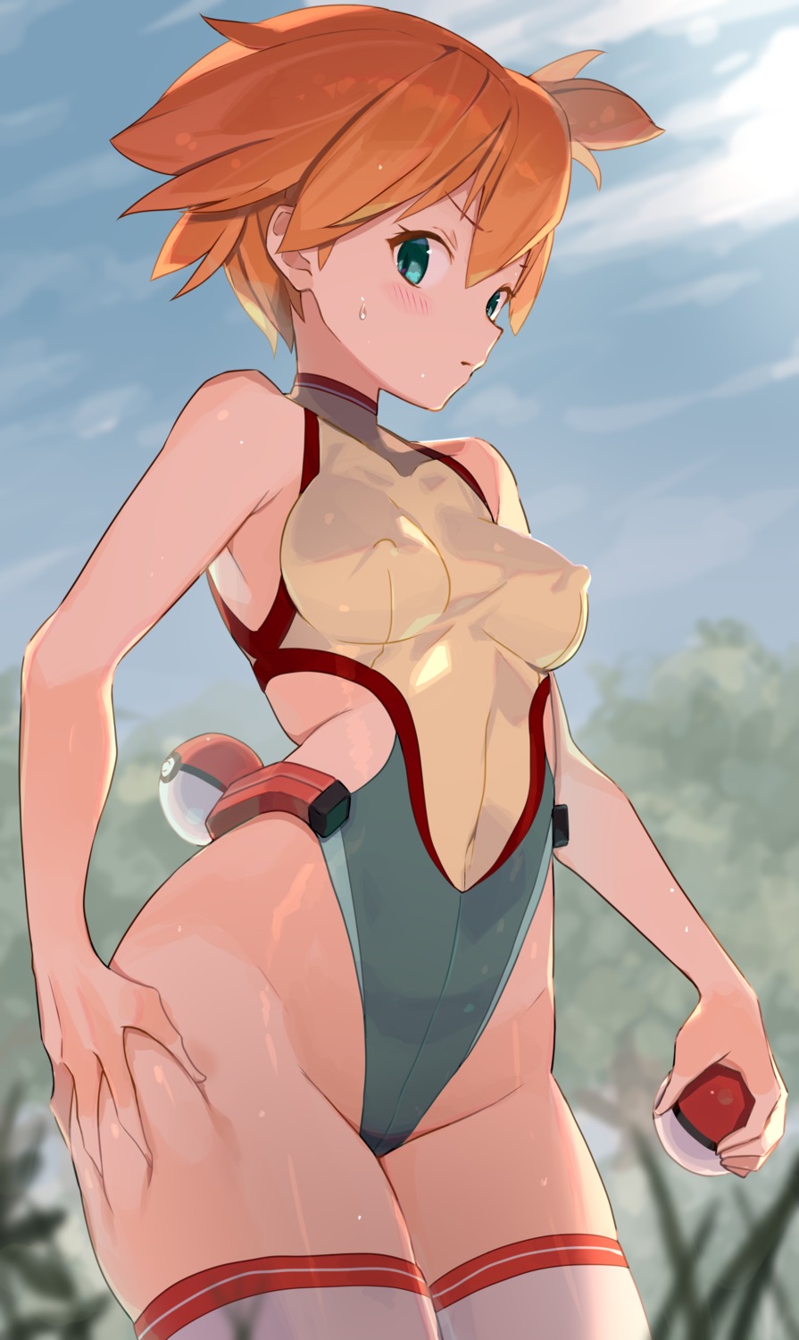yande.re 791051 sample erect_nipples kasumi_(pokemon) leotard pokemon spring20134 thighhighs.jpg
