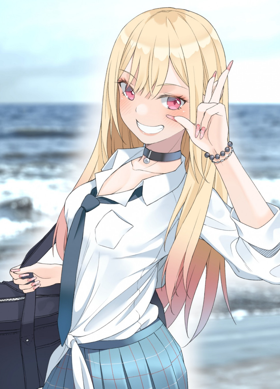 yande.re 955716 sample cleavage kitagawa_marin open_shirt seifuku slumcat sono_bisque_doll_wa_koi_wo_suru.jpg