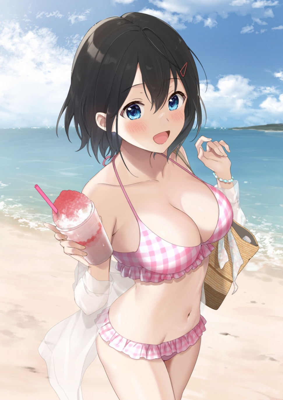 yande.re 1004491 sample azuki_yui bikini open_shirt see_through swimsuits.jpg