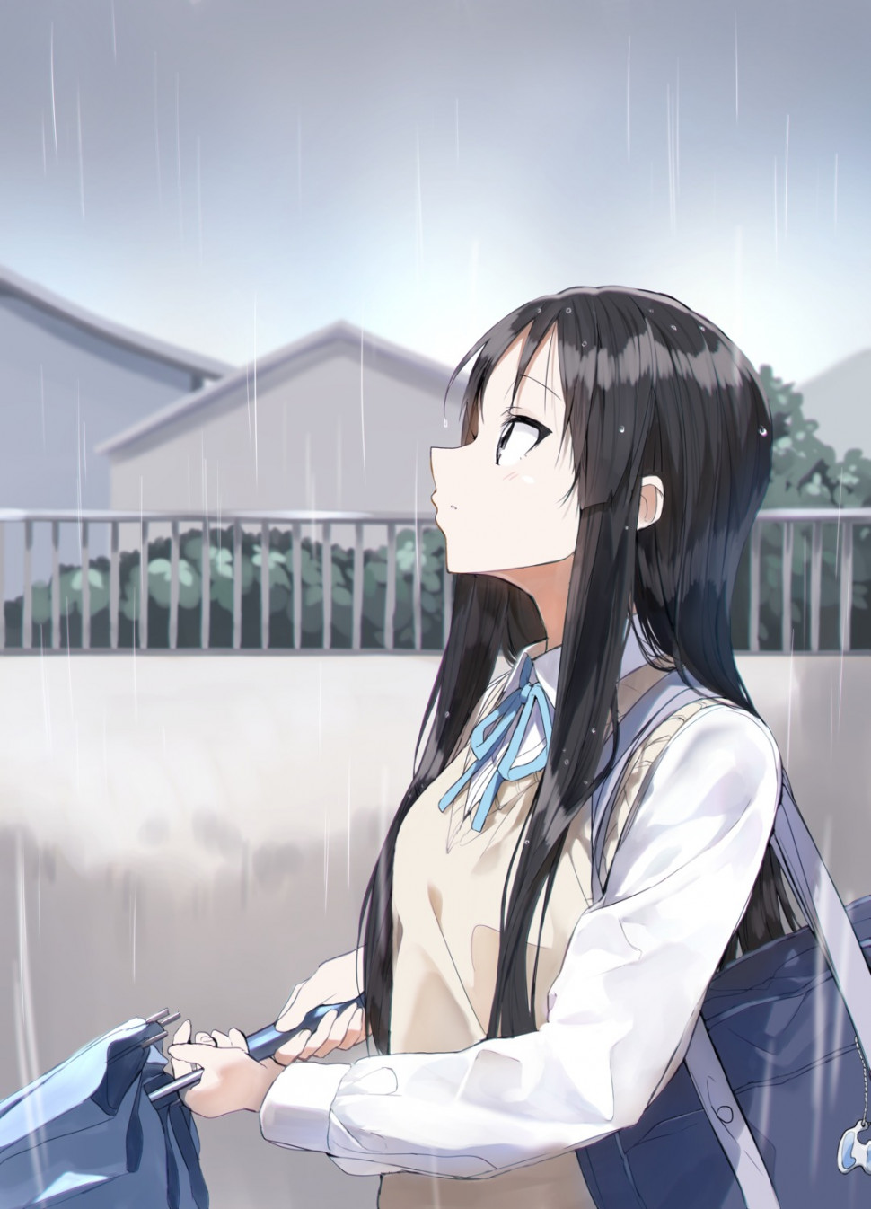 yande.re 798644 sample akiyama_mio k-on! pentagon_(railgun_ky1206) seifuku sweater umbrella wet.jpg