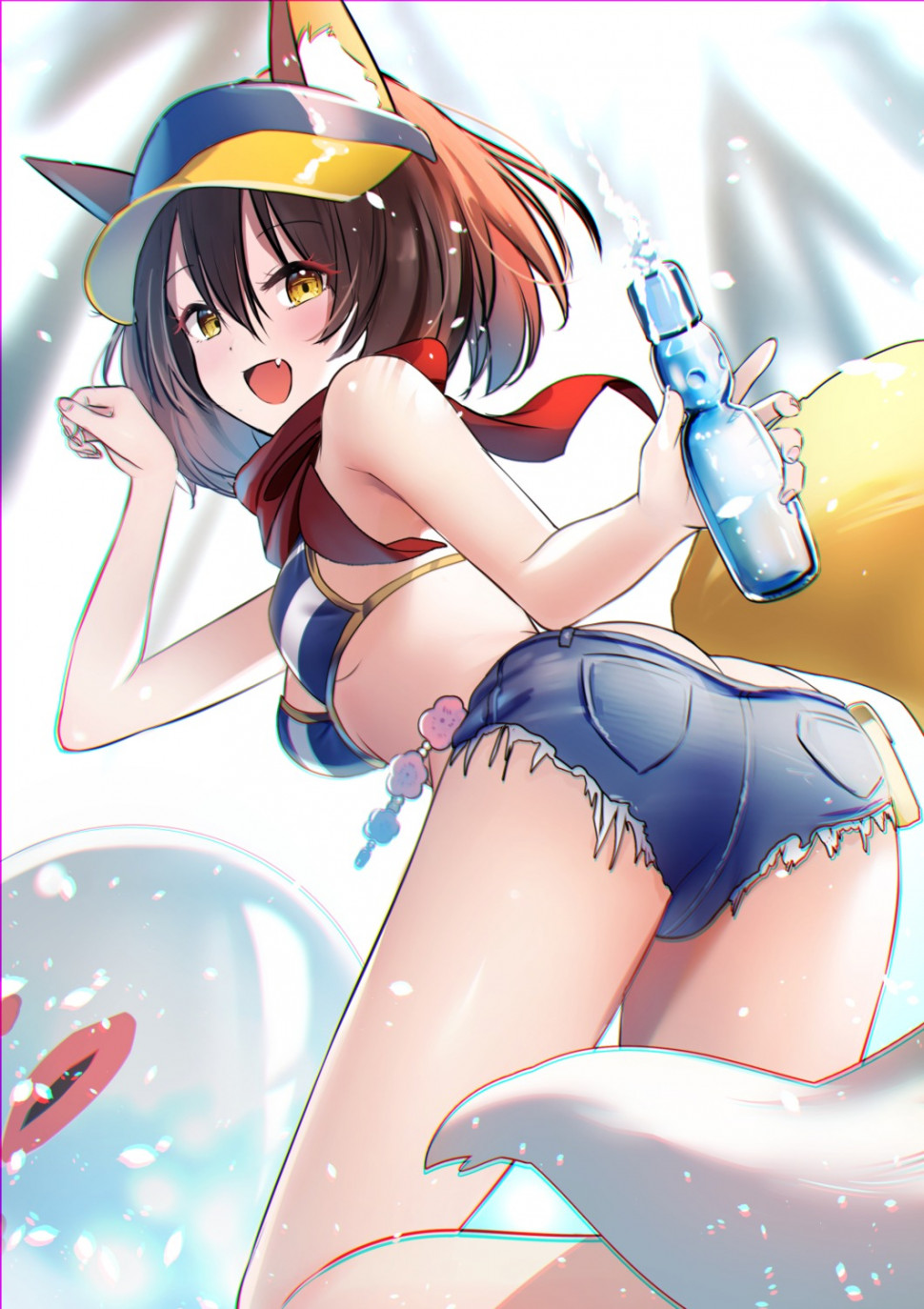 yande.re 1020374 sample animal_ears ass bikini_top blue_archive swimsuits tail yan_(nicknikg).jpg