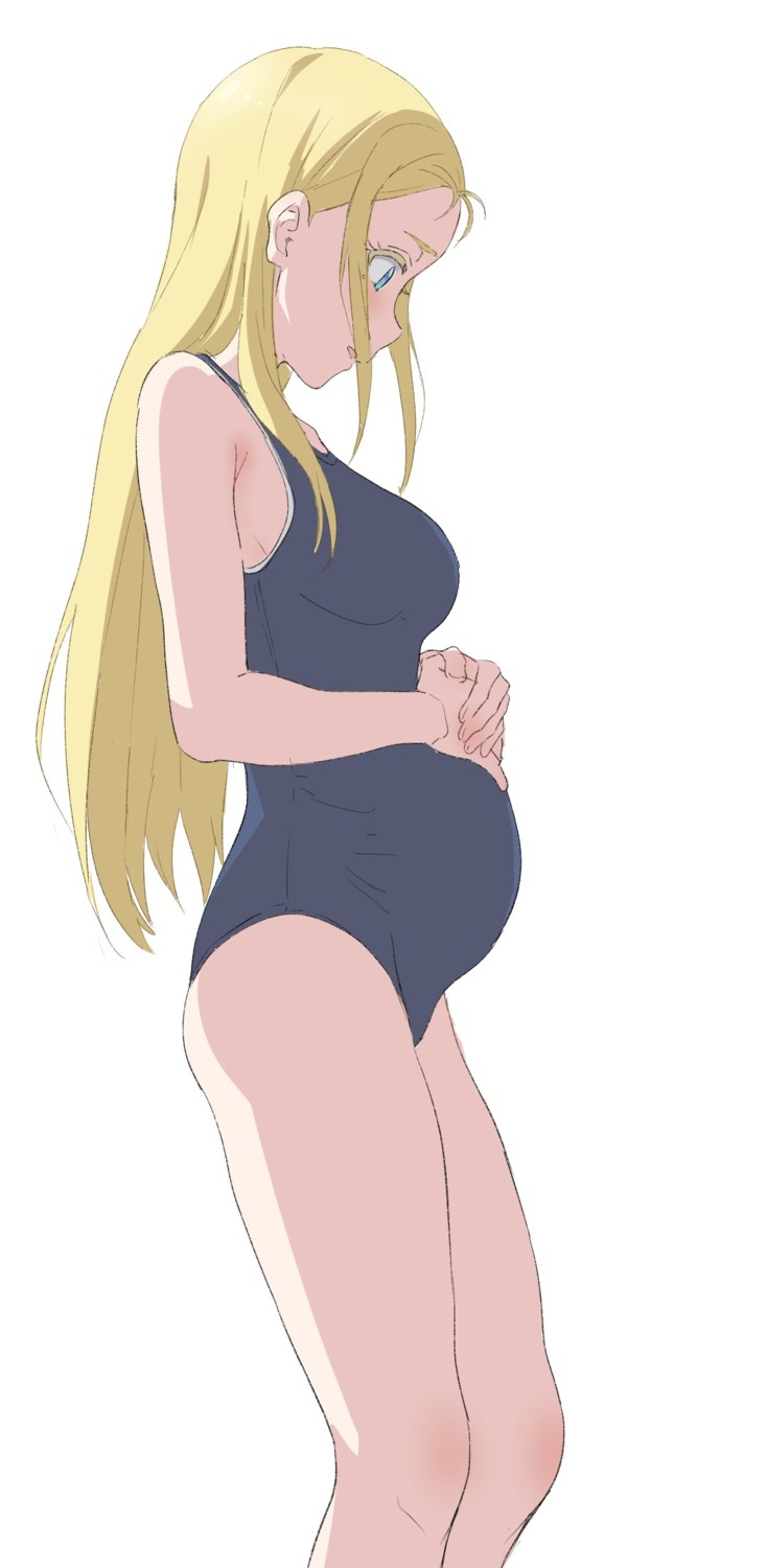 yande.re 988881 sample kofune_ushio pregnant school_swimsuit sincos summertime_render swimsuits tagme.jpg