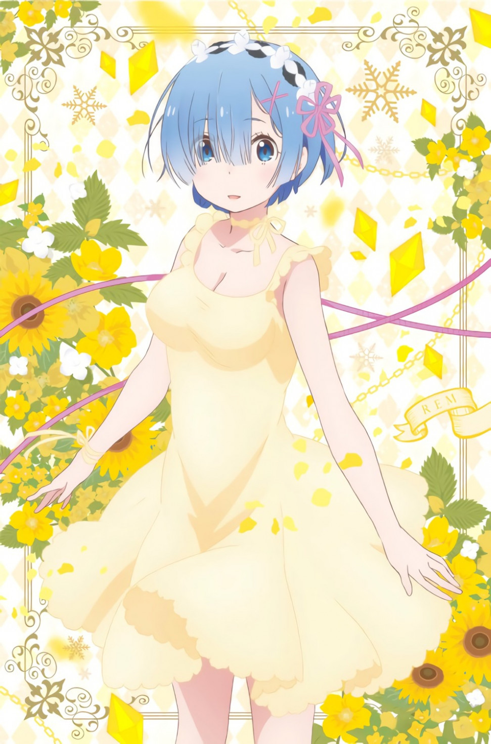 yande.re 706423 sample cleavage dress re_zero_kara_hajimeru_isekai_seikatsu rem_(re_zero) summer_dress tagme.jpg