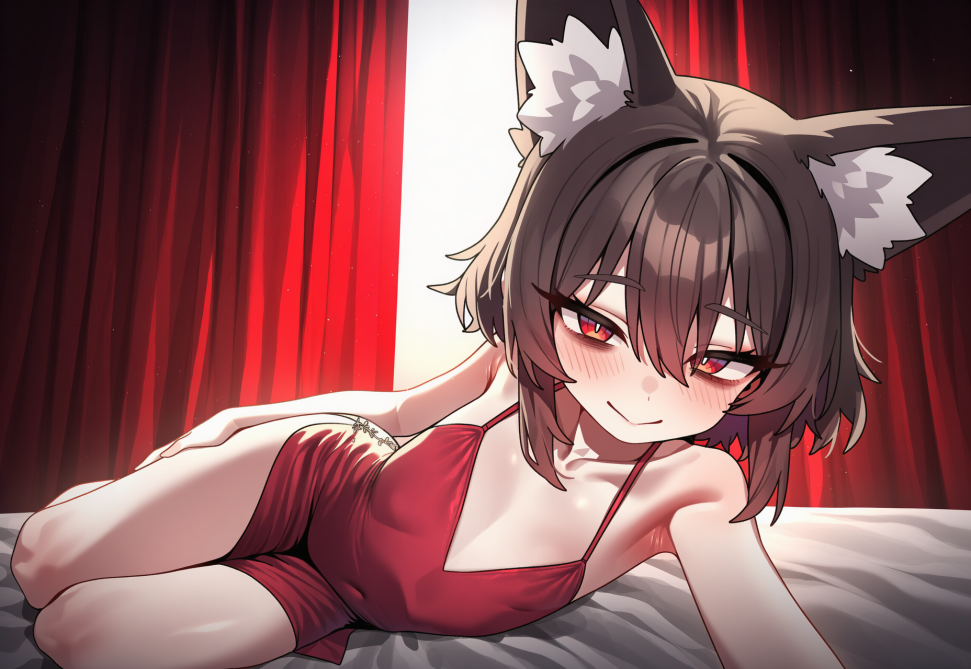 1girl, solo, full body shot, red room background, {{artist_nyong nyong}},[artist s-3098162196.png