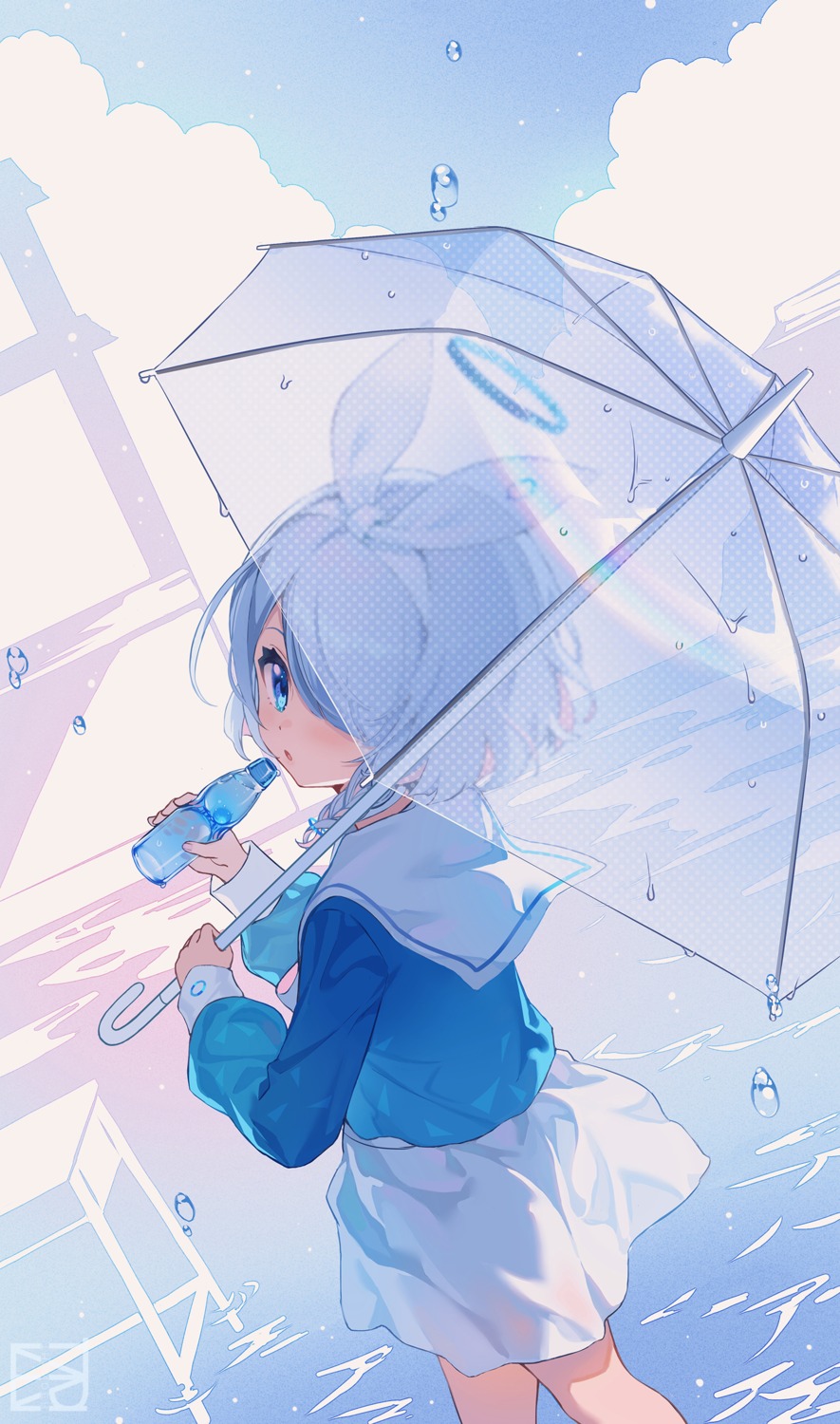 yande.re 990718 sample angel arona_(blue_archive) blue_archive majiang seifuku umbrella.jpg