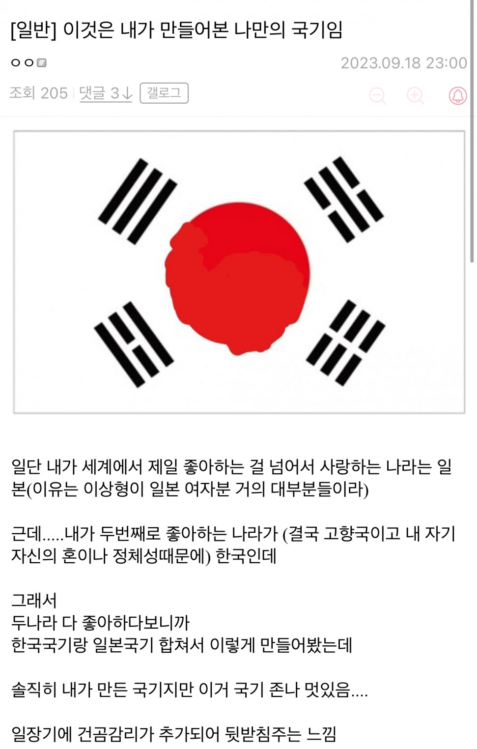 IMG_0280.jpeg : 일뽕 국뽕 둘다 미치게 만드는 국기