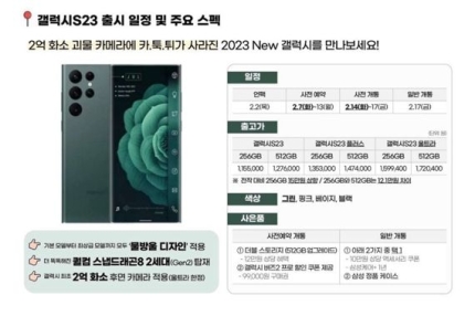 6AC765DB-B855-448E-8084-A9050DD1CCB1.jpeg : 갤럭시S23 시리즈 출고가 유출 6AC765DB-B855-448E-8084-A9050DD1CCB1.jpeg : 갤럭시S23 시리즈 출고가 유출